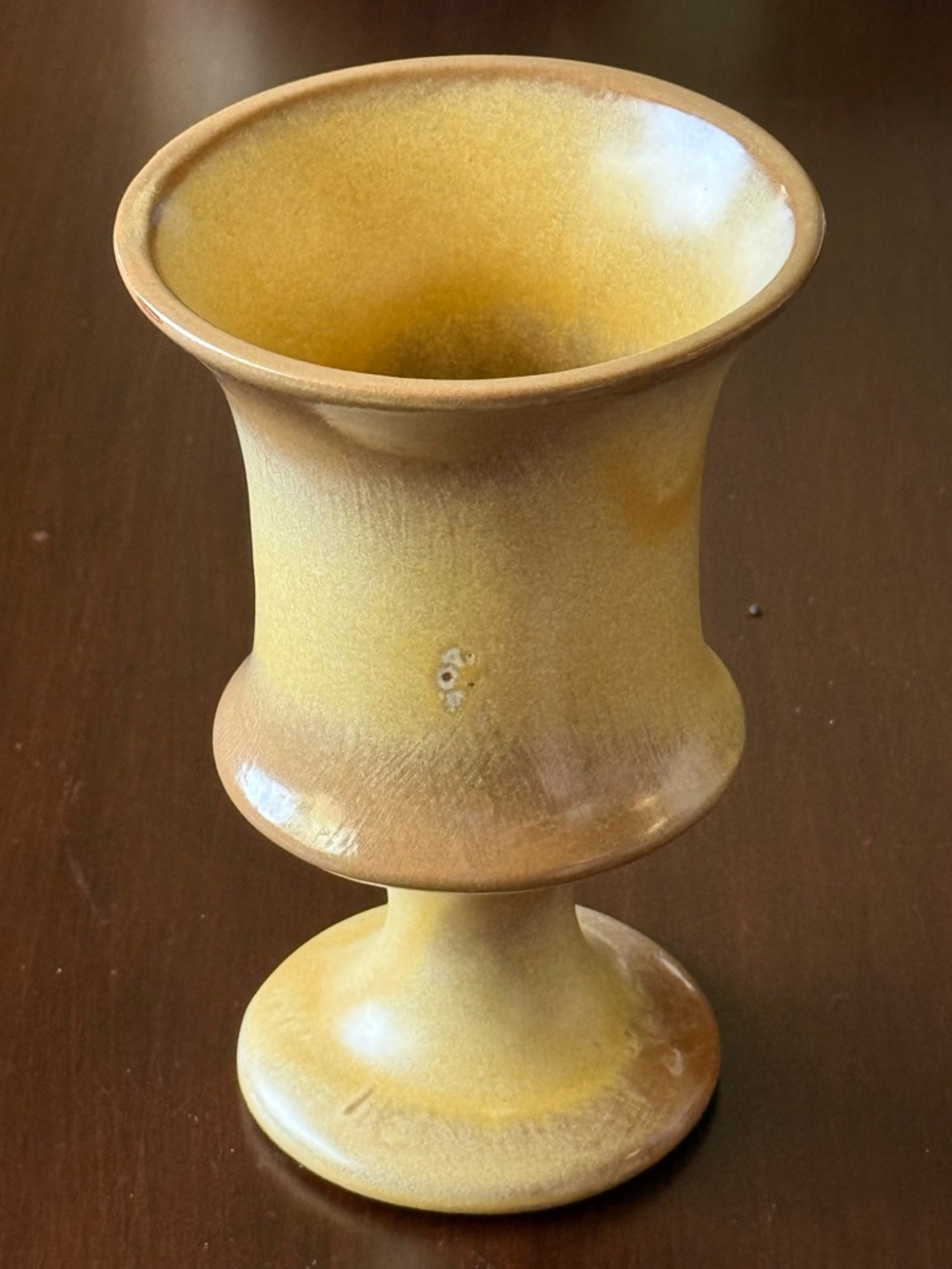 Vintage✨ Frankoma Golden Yellow Terracotta Rim with Beige Center Vase
